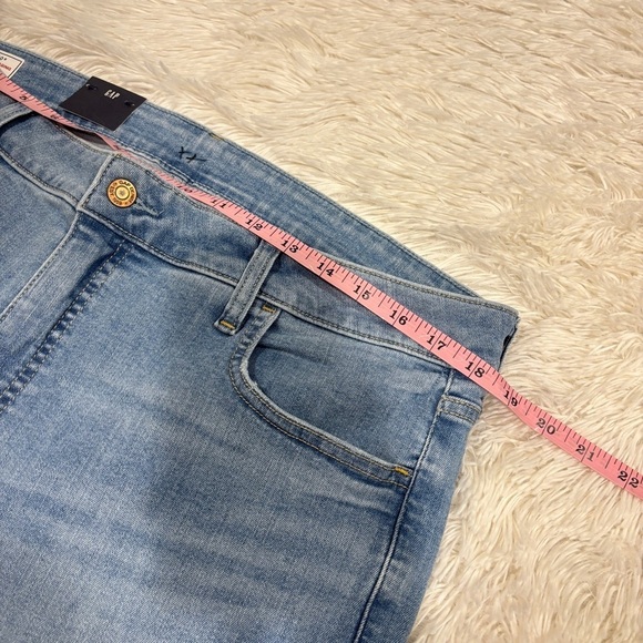 GAP universal jegging high rise light Wash woman’s jeans raw hem plus sz 35 NWT - Picture 6 of 11